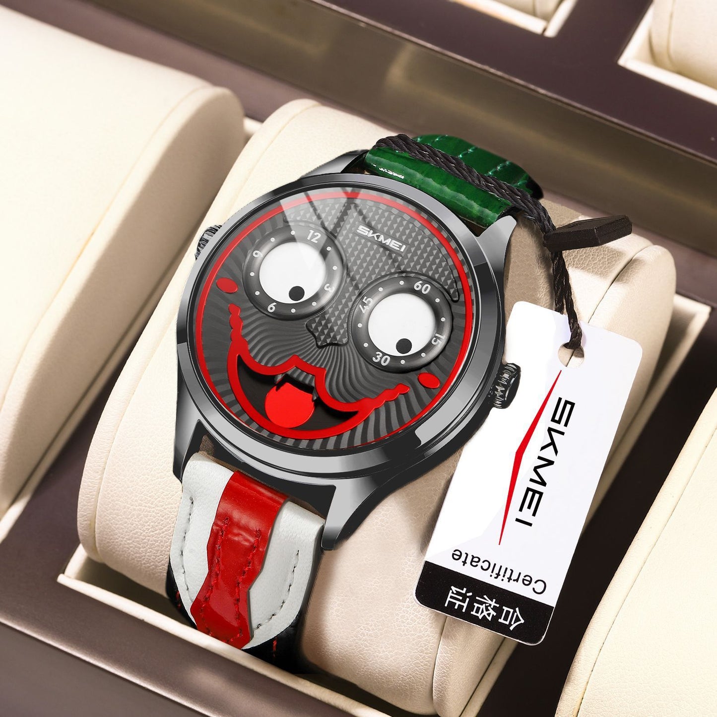 SKMEI Men's Personalized Clown Dial Fashion Waterproof Trendy Men Watch