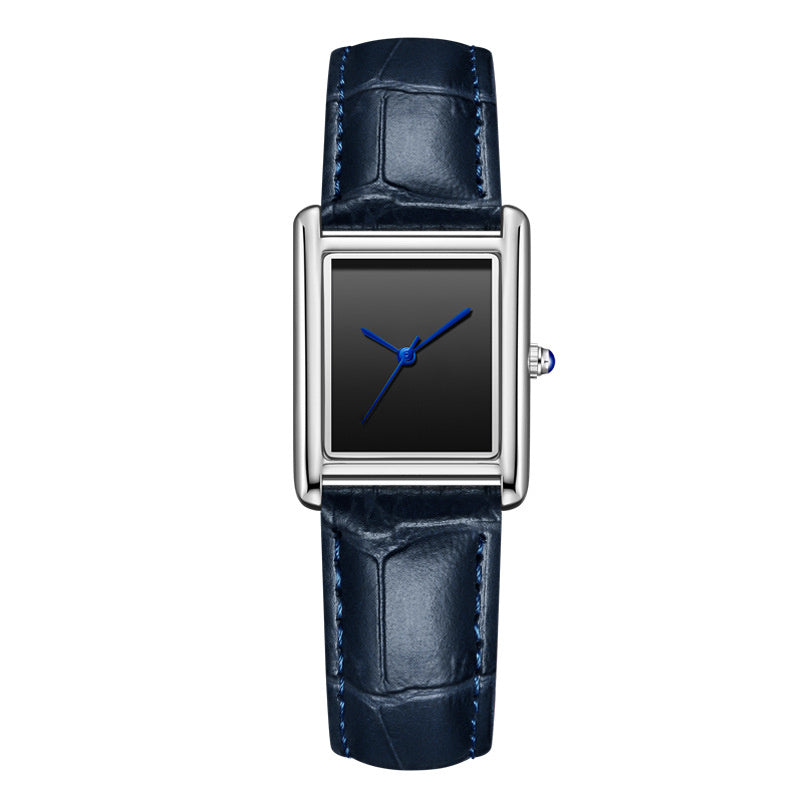 Couple Leather Watch Strap Simple Square Student's Watch Waterproof