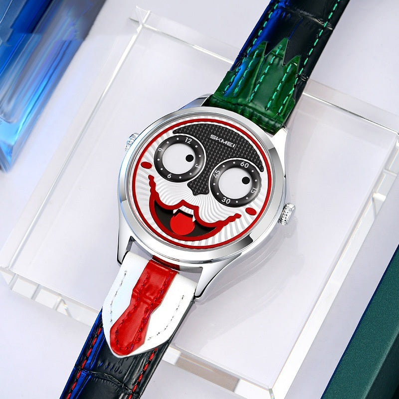 SKMEI Men's Personalized Clown Dial Fashion Waterproof Trendy Men Watch